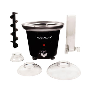 Nostalgia fondue fountain cheese dipping setup for appetizers at gatherings.