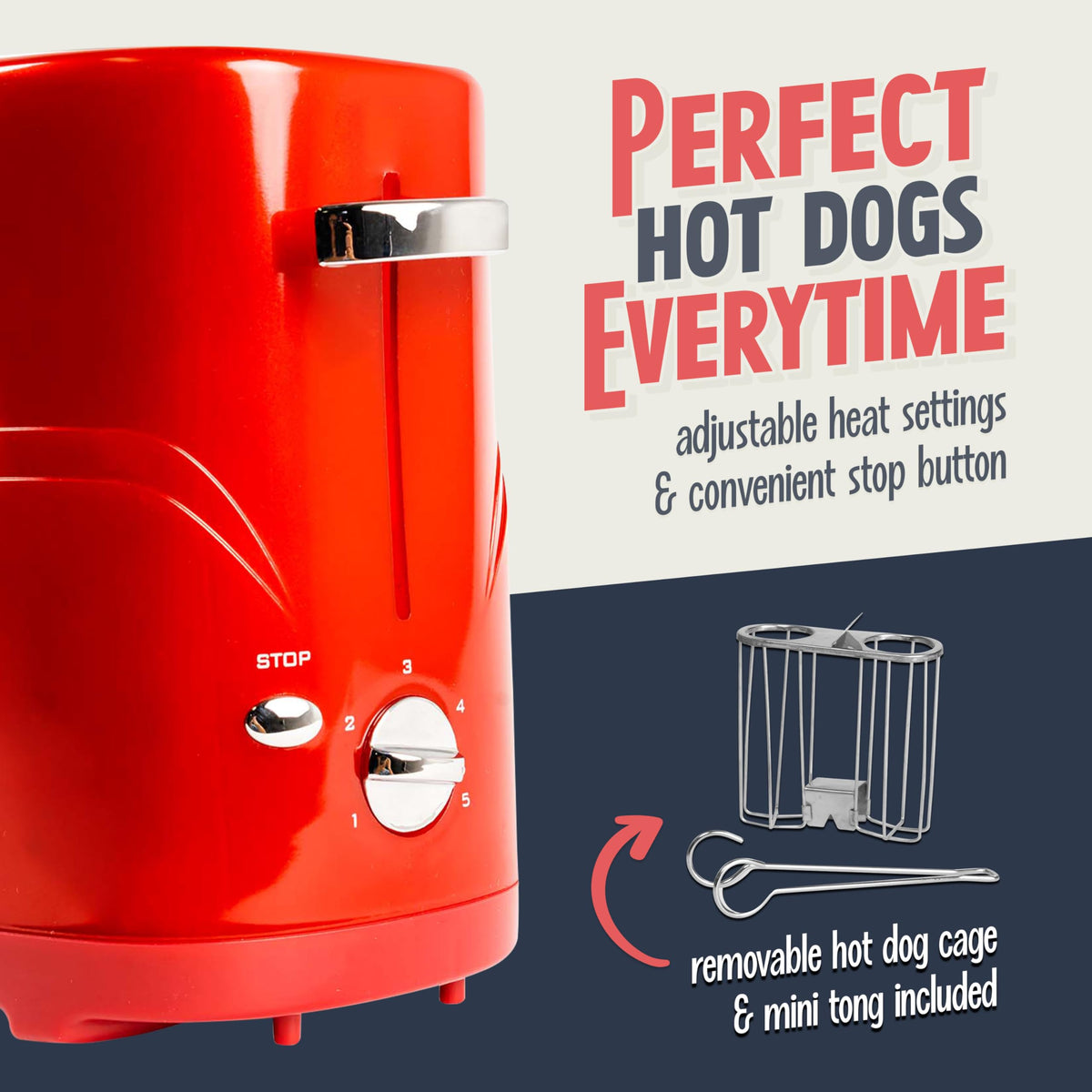 Nostalgia HDT600RETRORED removable drip tray for easy cleanup