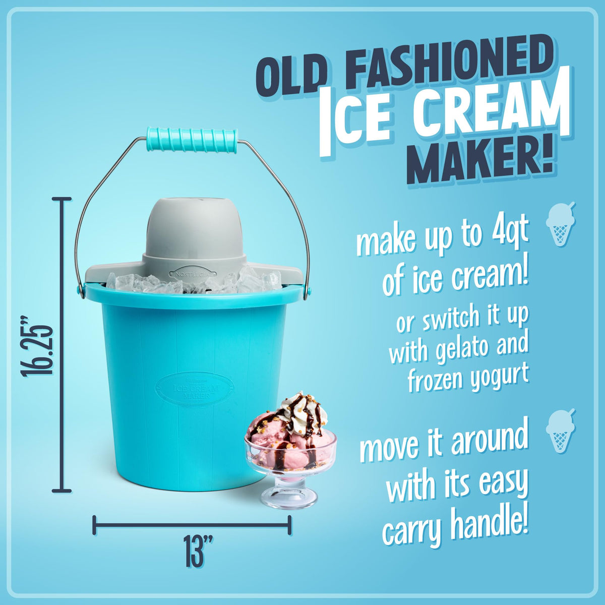 Nostalgia ice cream kit vanilla creme package shown for easy mix-at-home.