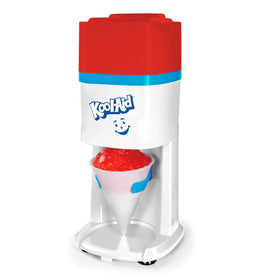 Nostalgia Kool-Aid Shave Ice Machine front view on counter for easy entertaining