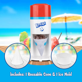 Nostalgia Kool-Aid Shave Ice Machine side view compact footprint