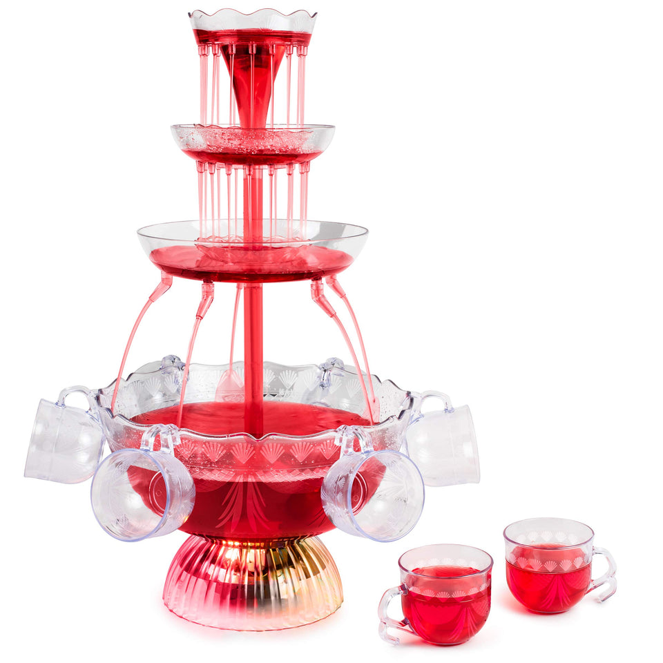 Nostalgia LPF230 3-tier tower with LED base creates a sparkling centerpiece for celebrations.