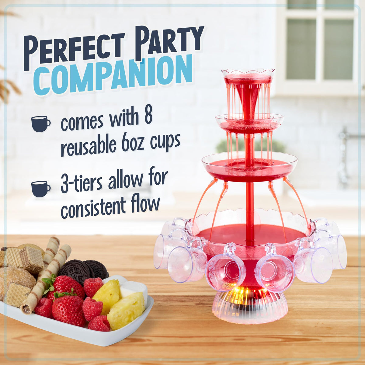 Nostalgia LPF230 extension spouts facilitate easy self-serve pours for guests.