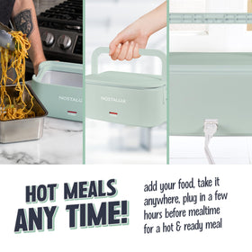 Nostalgia lunch box leak-proof lids prevent spills during travel.