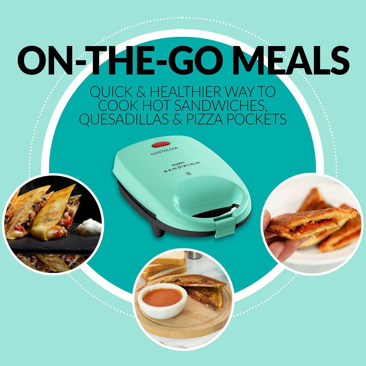 Nostalgia MyMini nonstick plates for easy cleanup after snacks.