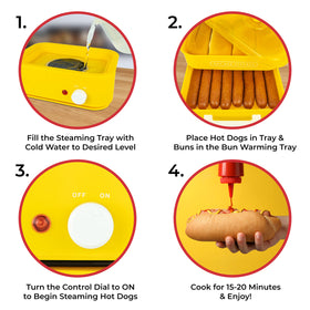 Nostalgia Oscar Mayer steamer disassembled for easy cleaning after use.
