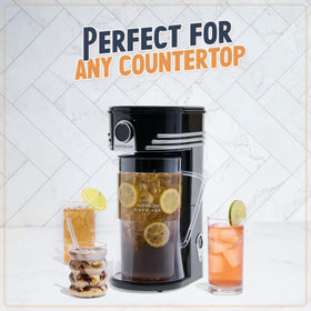 Nostalgia 3-quart pitcher designed for iced coffee, tea, and beverages.