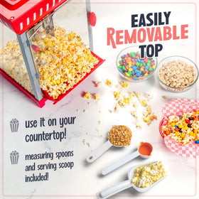 Nostalgia popcorn kits compatibility ensures kit upgrades for variety.