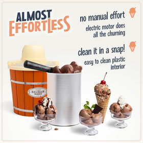 Nostalgia portable bucket design makes outdoor dessert time easy.