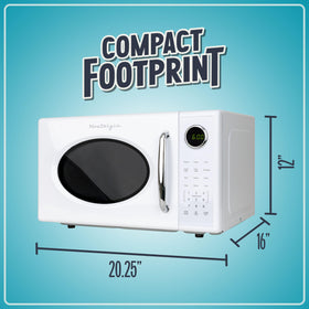 Nostalgia Retro 1000W microwave eight auto cook programs, quick one-touch meal options.