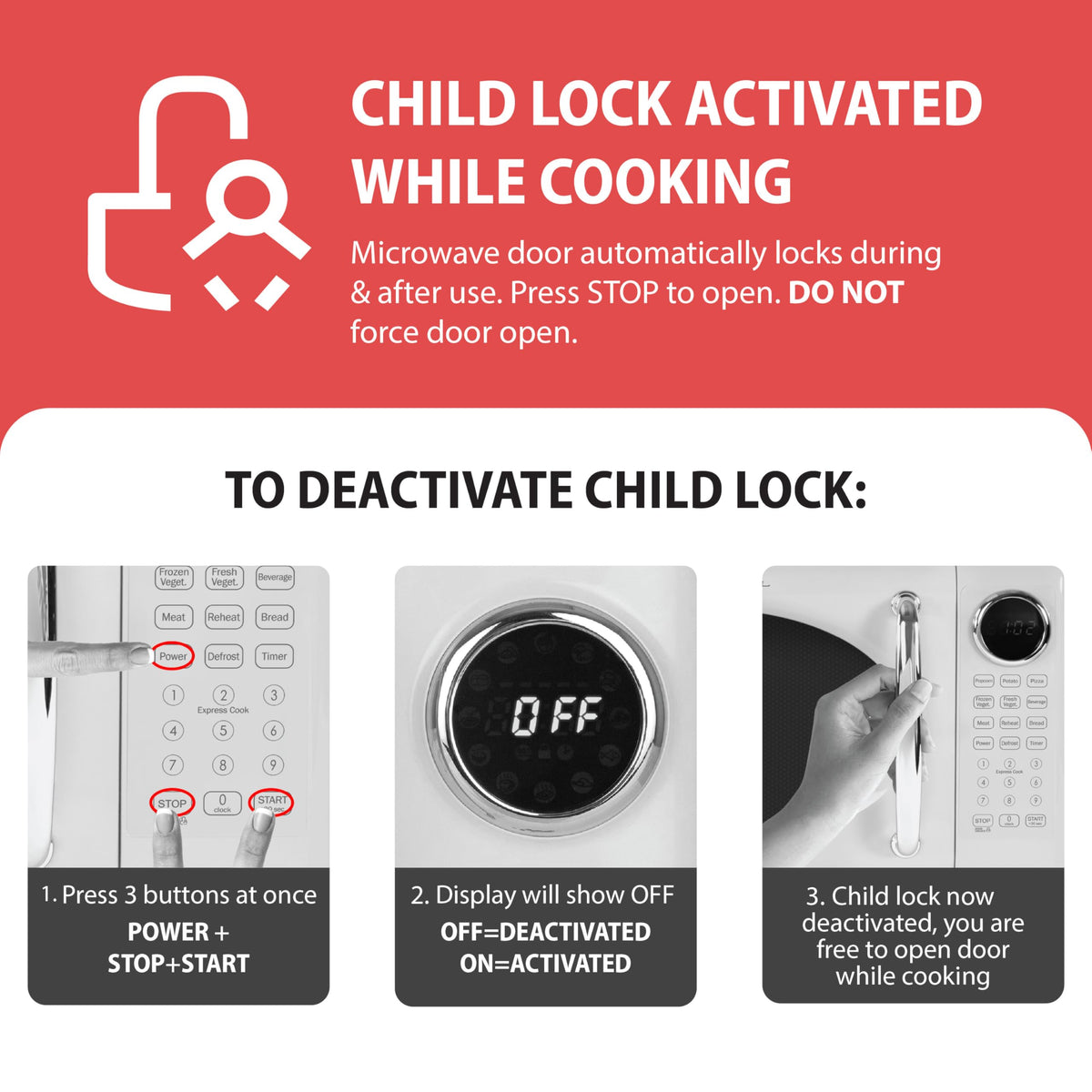 Nostalgia retro microwave child safety lock enhances family safety.