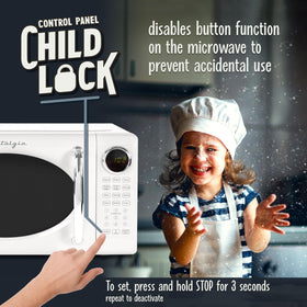 Nostalgia retro microwave oven glass turntable ensures even heating on every dish.