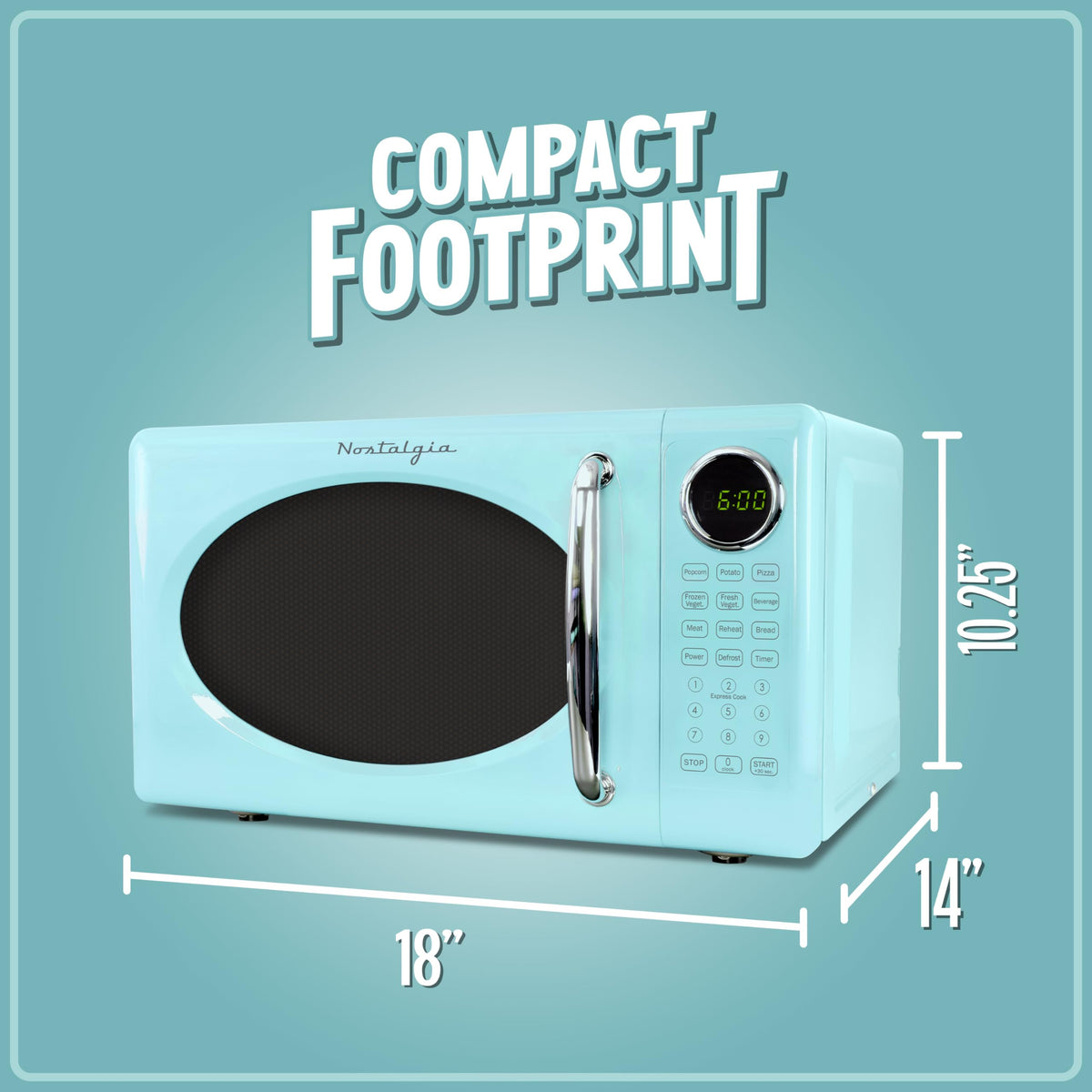 Nostalgia retro microwave oven digital clock helps time your snacks.