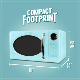 Nostalgia retro microwave oven digital clock helps time your snacks.