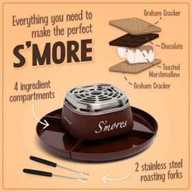 Nostalgia Smores Maker flameless heater, safe, flame-free roasting at home.