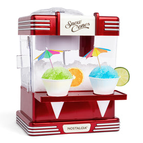 Nostalgia snow cone machine front view on countertop for family gatherings