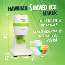 Nostalgia Snow Cone Machine side view shows simple one-button operation