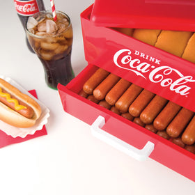 Nostalgia hot dog steamer shows easy cleanup with removable parts.
