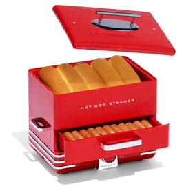 Nostalgia steamer front view showcases retro style and large capacity for gatherings.