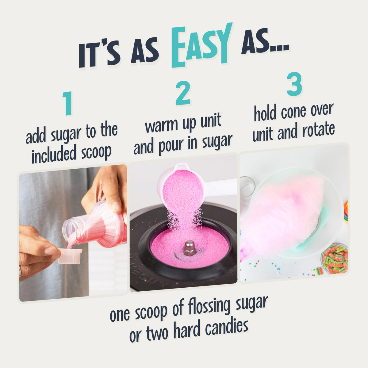 Sugar scoop and extractor head for versatile flavors with Nostalgia.