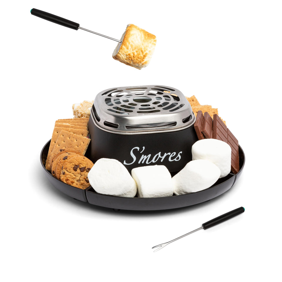 Nostalgia tabletop indoor electric smores maker ready for family movie night.