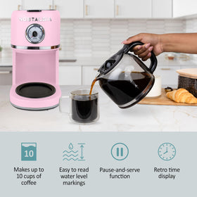 Nostalgia time-display helps monitor how long coffee stays warm.
