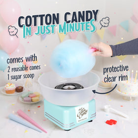 Two reusable cones included with Nostalgia cotton candy kit.