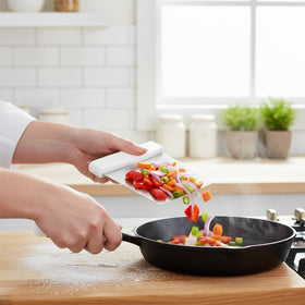 Notana bench scraper with white handle provides stable grip during kneading and cleanup
