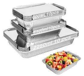 Notwoe 40-pack aluminum pans with lids in 12x8 size for catering.