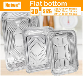 Notwoe 40-pack aluminum pans with lids in 8x5 size for portions.