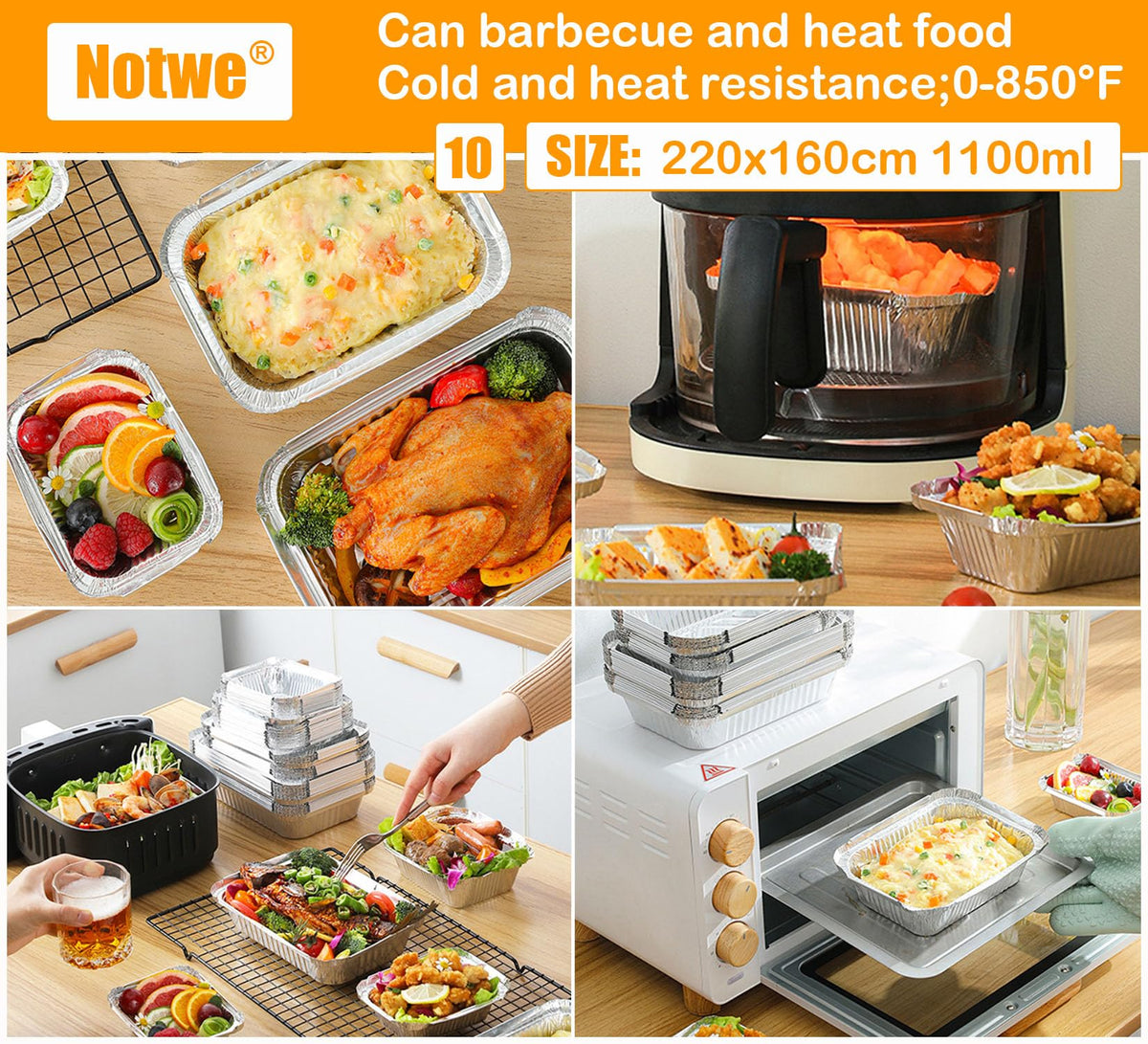 Notwoe lids help cover meals for prep and travel.