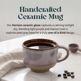 Nova Ceramics 16oz mug with comfortable handle for easy grip.