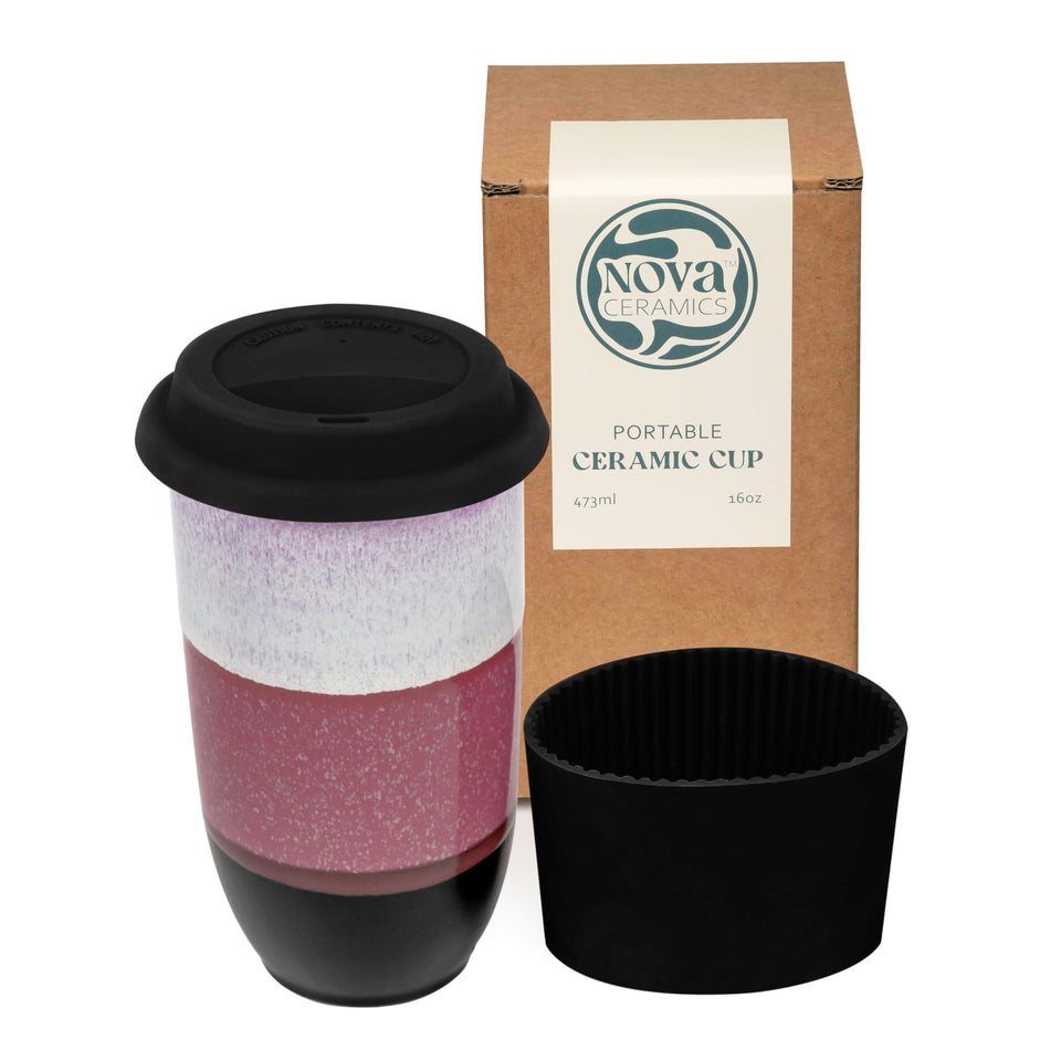 Nova Ceramics Coastal Drift travel mug with serene glaze for sustainable coffee on the go