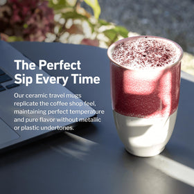 Nova Ceramics mug fits car cup holders for easy coffee during commutes