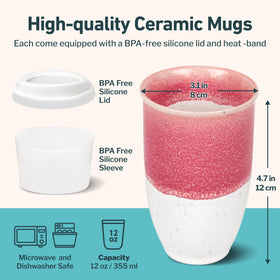 Nova Ceramics mug on table shows stylish coral glaze and reef-inspired design