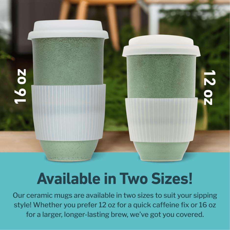 Nova Ceramics Emerald grip handle provides comfortable hold while sipping coffee