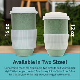 Nova Ceramics Emerald grip handle provides comfortable hold while sipping coffee