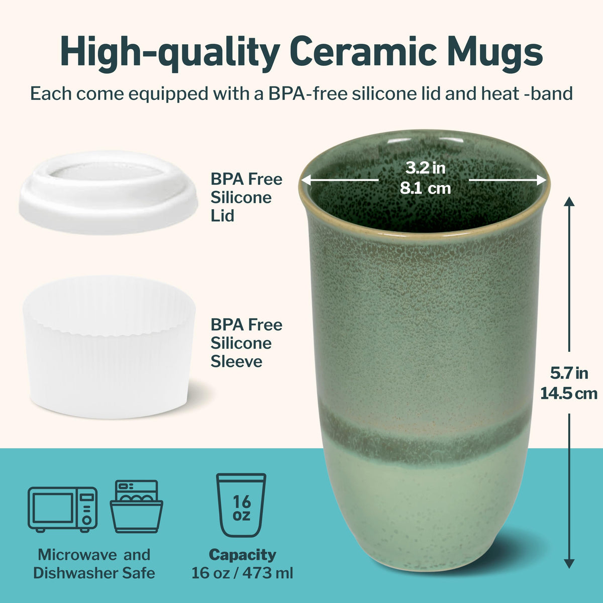 Nova Ceramics Emerald mug with lid demonstrates secure spill prevention during commutes