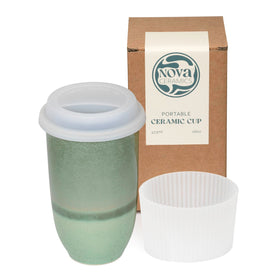 Nova Ceramics Emerald travel mug with vibrant glaze for on-the-go coffee