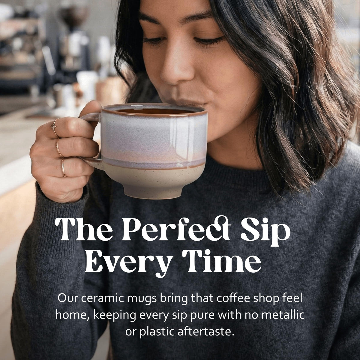 Nova Ceramics large-capacity mug perfect for lattes and cappuccinos.