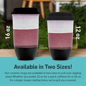 Nova Ceramics microwave safe travel mug for reheating beverages
