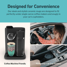Nova Ceramics Nebula mug fits car cup holders for travel