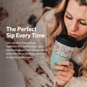 Nova Ceramics Nebula travel mug fits car cup holders for commuting