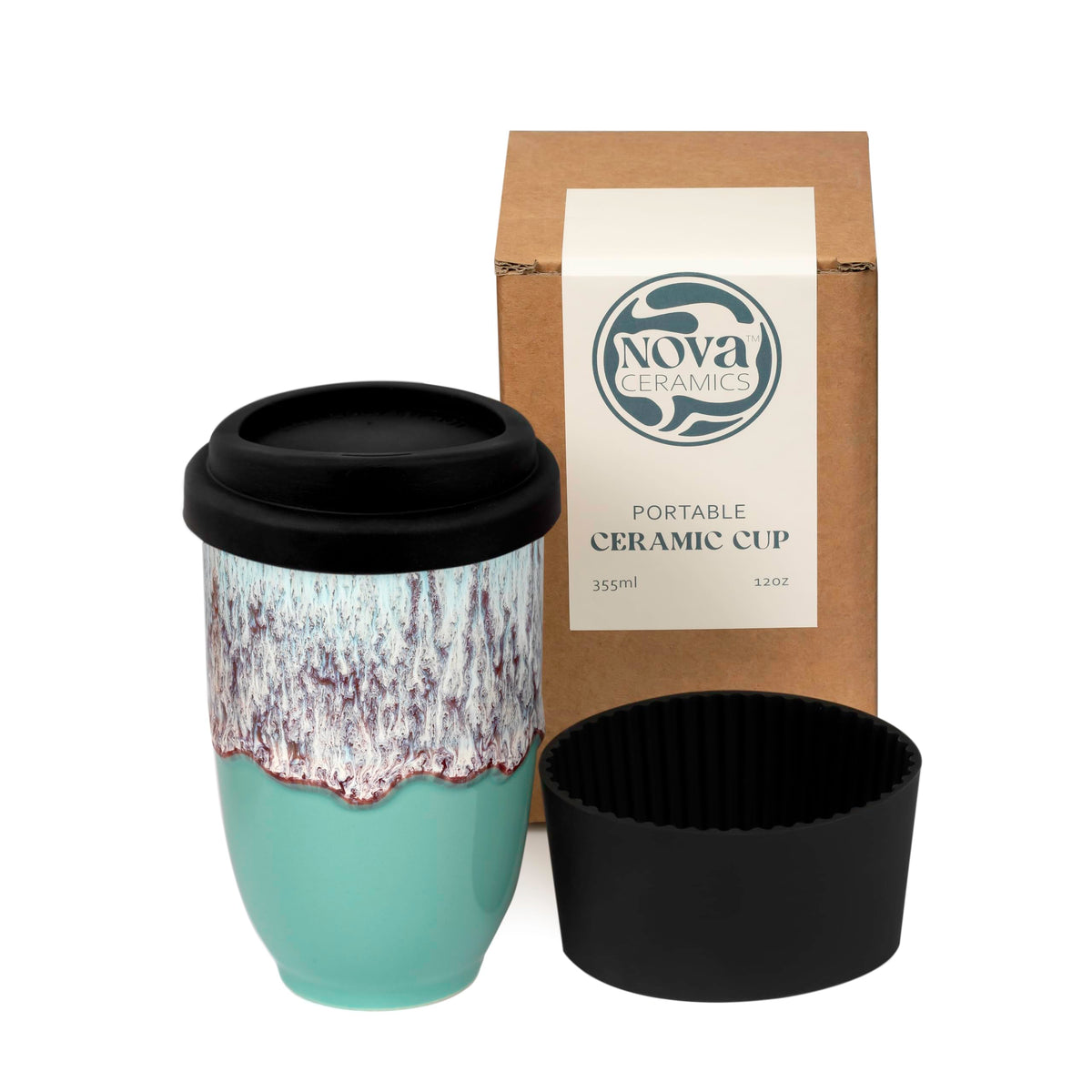 Nova Ceramics Nebula travel mug with swirling colors enhances on the go coffee ritual