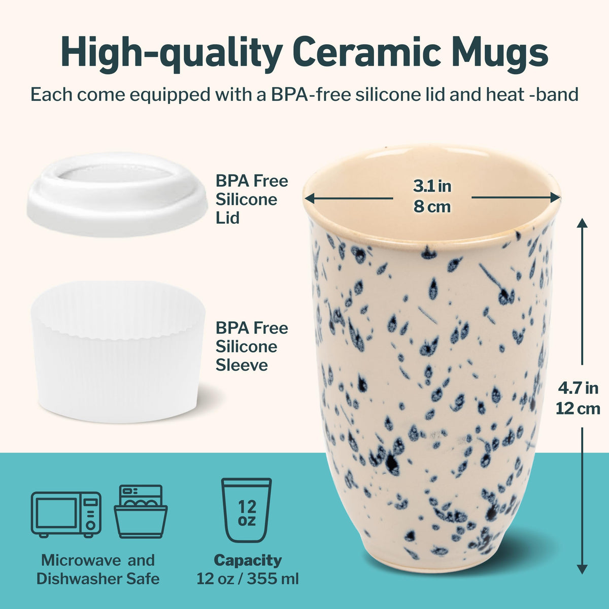 Nova Ceramics Orchid travel mug handle for a comfortable grip