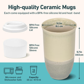 Nova Ceramics Travel Mug 16oz capacity fits latte or espresso rituals.