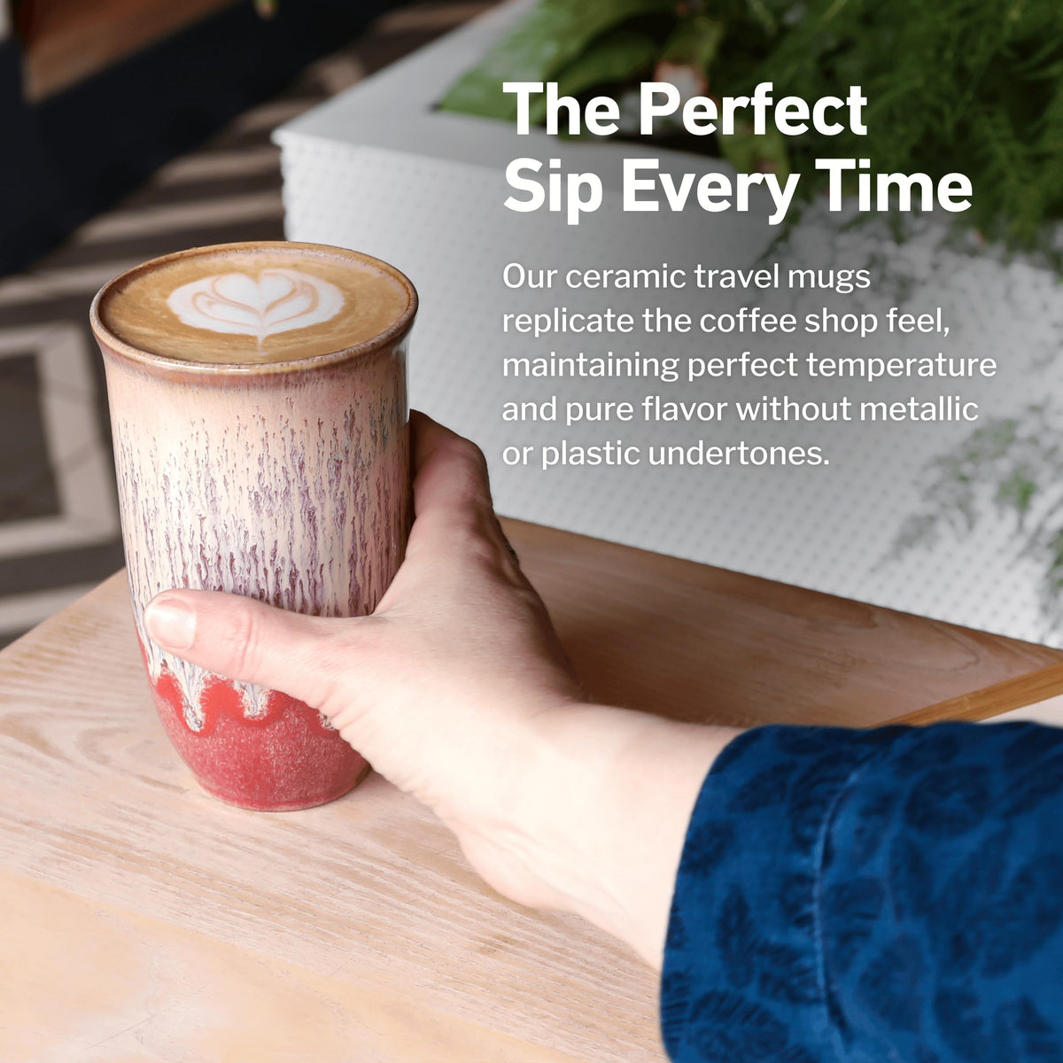 NOVA CERAMICS travel mug fits standard car cup holders for easy commuting