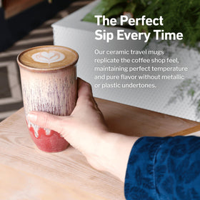 NOVA CERAMICS travel mug fits standard car cup holders for easy commuting