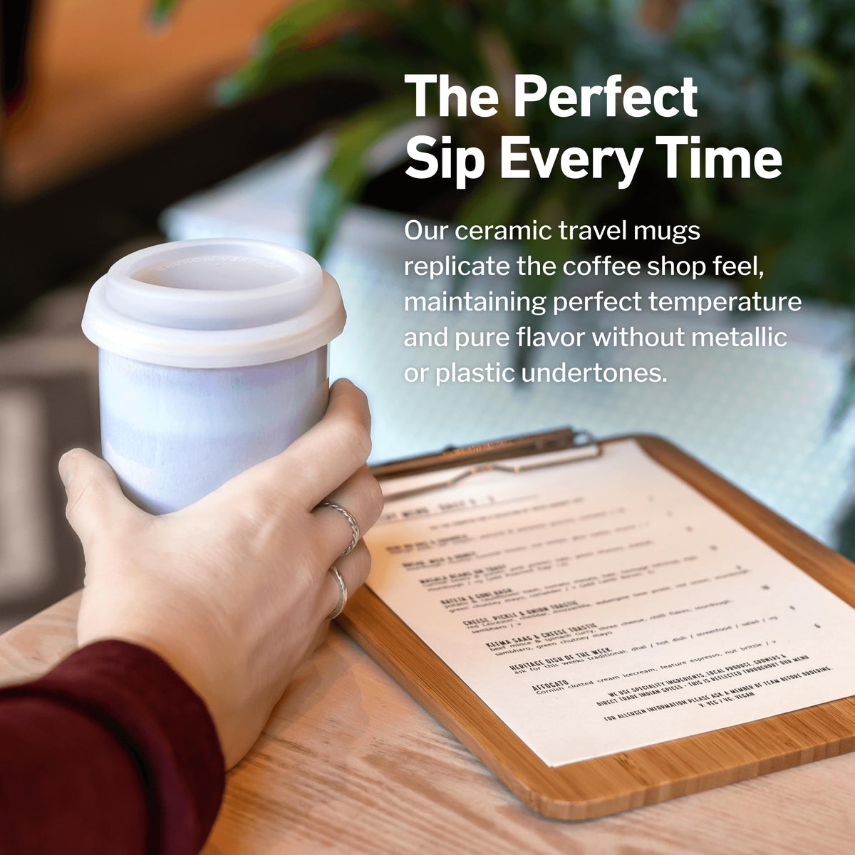Nova Ceramics travel mug dishwasher-safe for easy cleaning after use