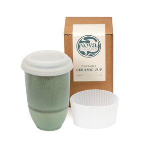 NOVA CERAMICS Emerald two-tone glaze travel mug for on-the-go coffee flavor